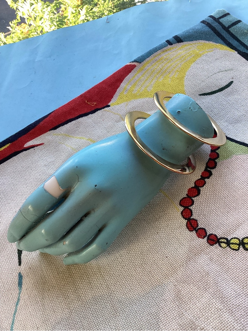 Vintage gold disk bangles